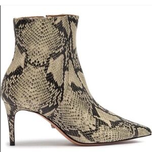 SCHUTZ Women's Bette Snake-Embossed High-Heel Booties, Size 9, EUC